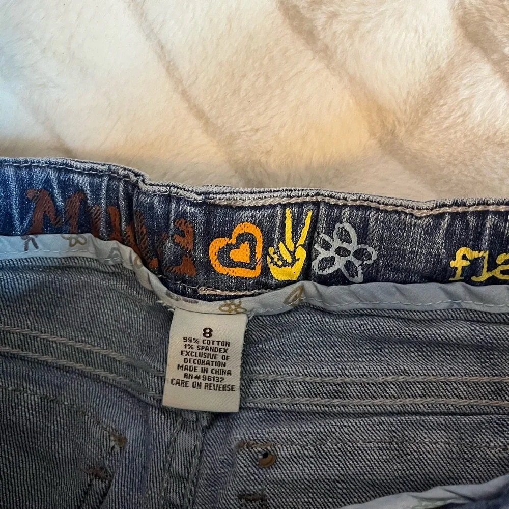 Vintage Y2K Mudd Girls 8 Rhinestone Girlhood Flare Casual Spring Denim Jeans